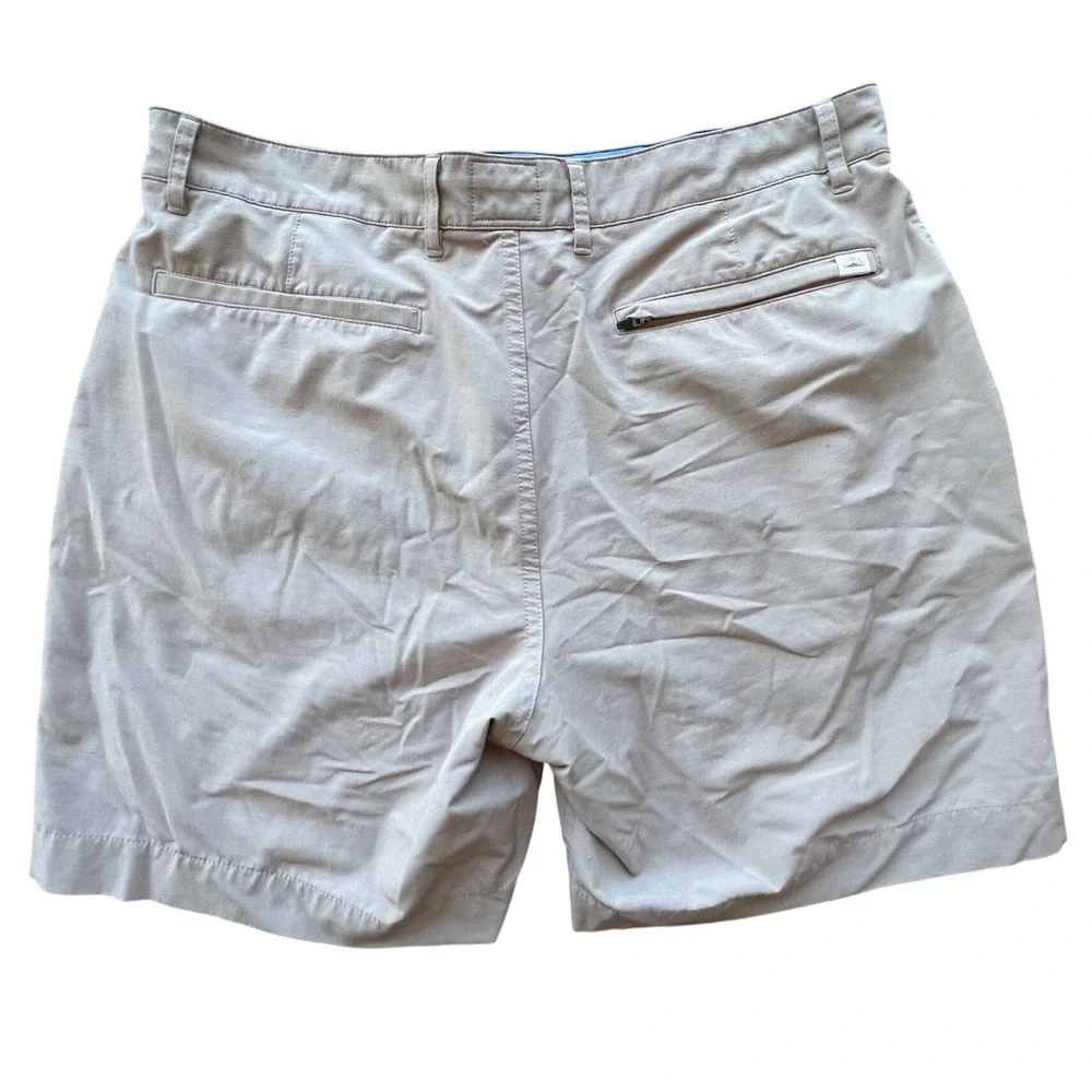 Faherty All Day Shorts Men 34 Khaki Tan Hybrid 7 Inch Inseam Casual Summer Beach